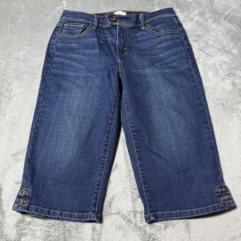 VTG Y2K Levi's 515 Skimmer Dark Wash Capri Jeans Womens‎ 6 Retro Indie